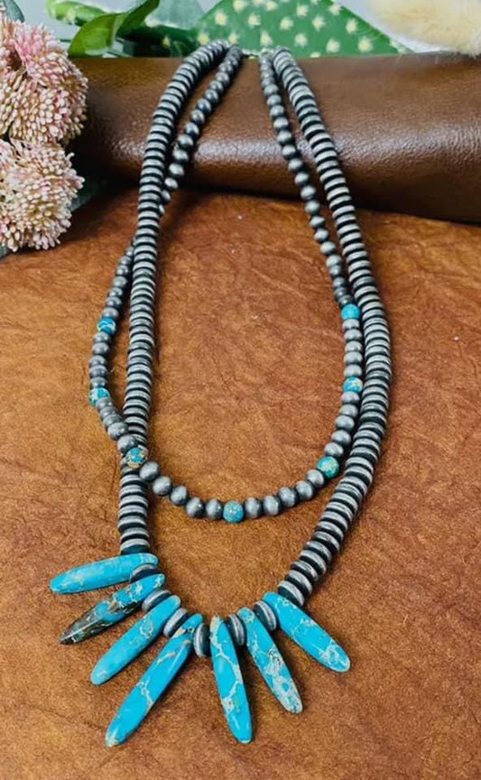 Enlighten Me Turquoise & Silver Necklace